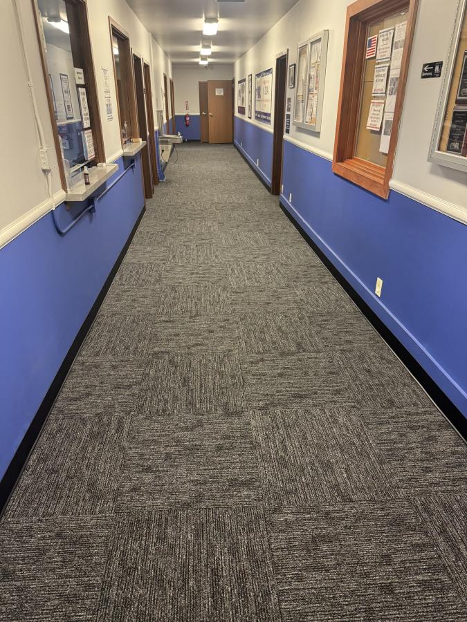 CORRIDOR NEW CARPET TILES INSTALLED