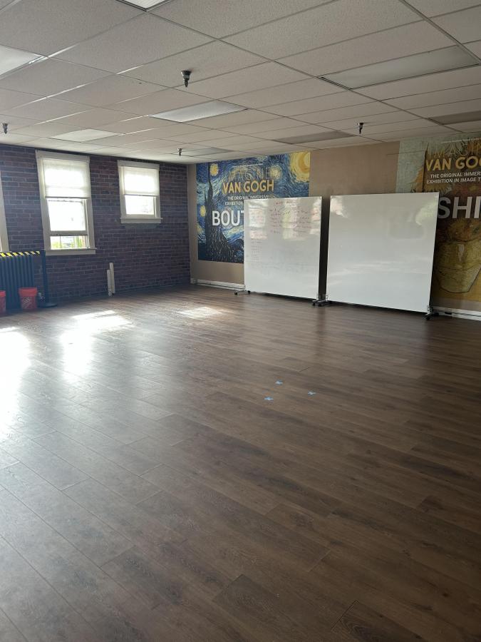 BEFORE: Old Laminate Wood Flooring