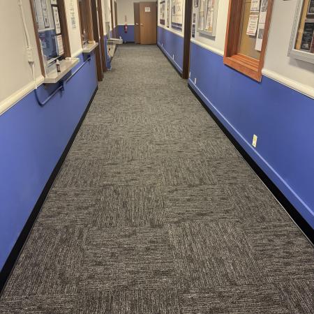 CORRIDOR NEW CARPET TILES INSTALLED